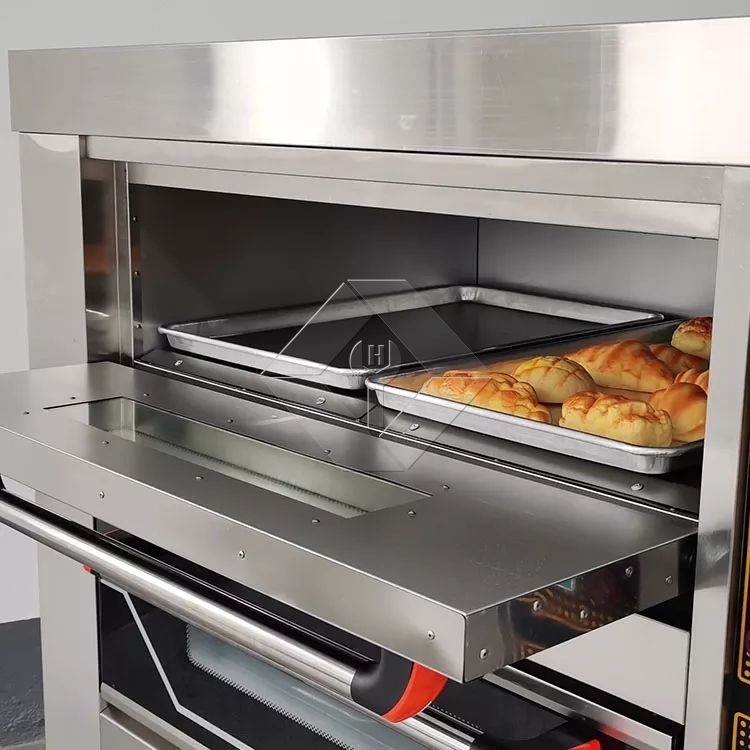 Uuzaji Moto Mpya Oveni ya Gesi ya Bakery kwa Tanuri ya Kuoka ya Sitaha mbili 4