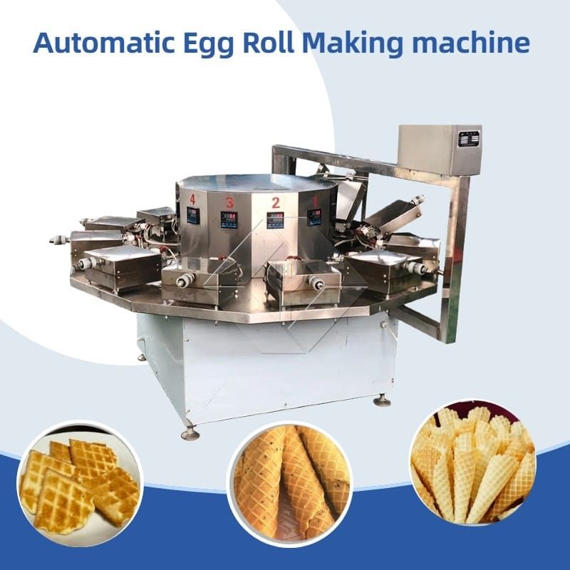 Rotary Rolling Sukari Koni Kuoka Ice Cream Poke Cornet Akavingirisha Cones Kutengeneza Machine