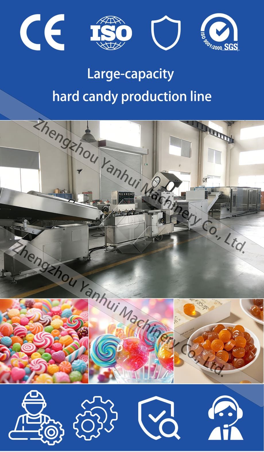 Mashine Kamili ya Kutengeneza Pipi ya Kiotomatiki Maalum ya Lollipop Mashine Kamili ya Kutengeneza Pipi ya Kiotomatiki Maalum ya Lollipop