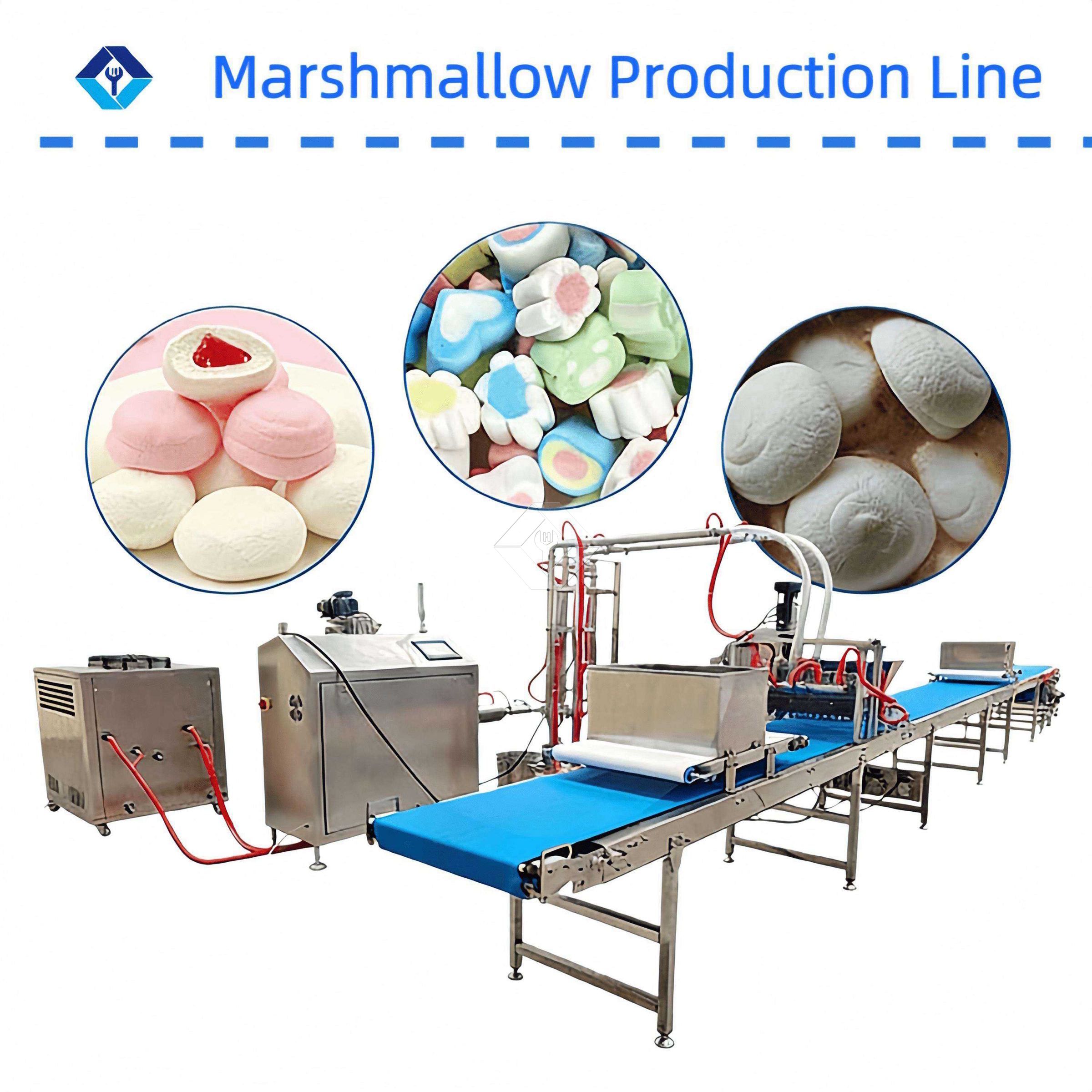 Mstari wa Uzalishaji wa Marshmallow Kuokoa Nishati & Gharama nafuu kwa Utengenezaji Pipi