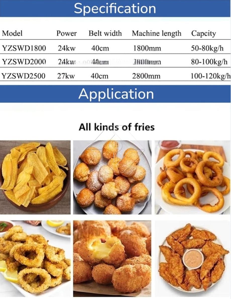 Mashine ya Kukaanga Kuku ya Umeme Mashine ya Kukaanga Kina Kina Mashine ya Kukaanga Hamburger inayoendelea yenye Conveyor