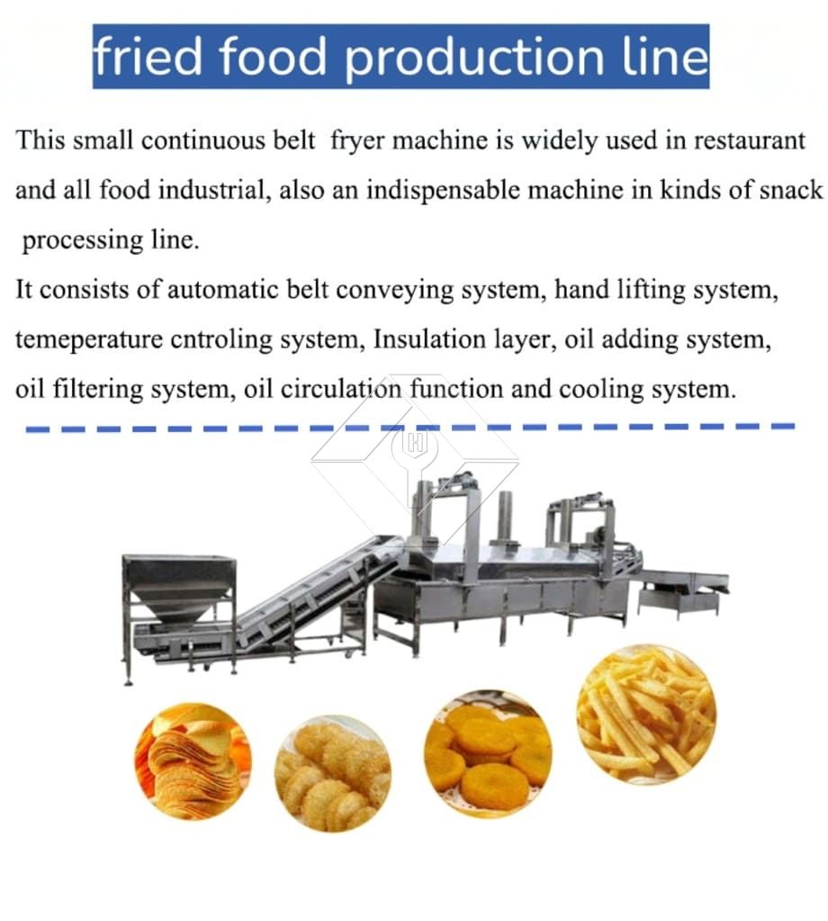 Mashine ya Kukaanga Kuku ya Umeme Mashine ya Kukaanga Kina Kina Mashine ya Kukaanga Hamburger inayoendelea yenye Conveyor