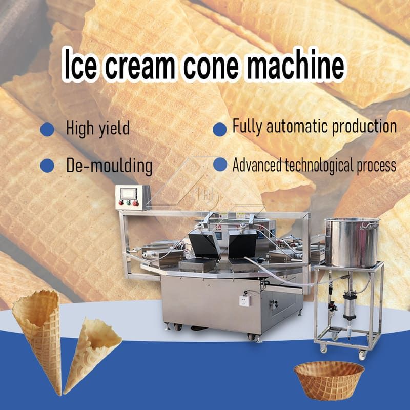 Rotary Rolling Sukari Koni Kuoka Ice Cream Poke Cornet Akavingirisha Cones Kutengeneza Machine