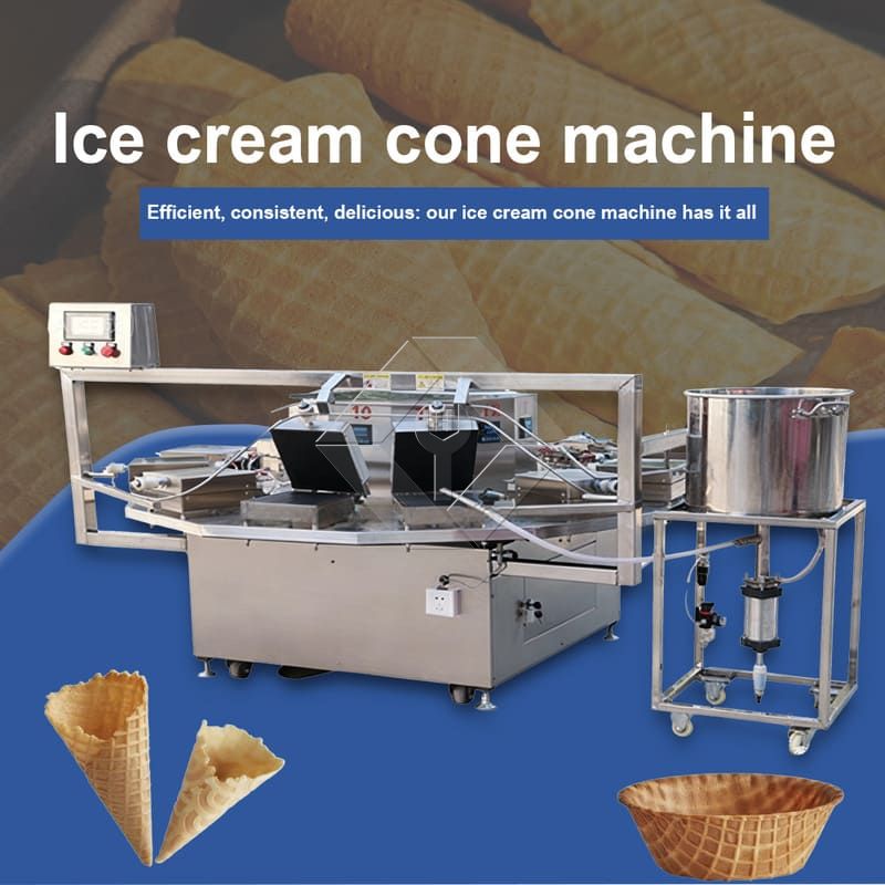 Rotary Rolling Sukari Koni Kuoka Ice Cream Poke Cornet Akavingirisha Cones Kutengeneza Machine